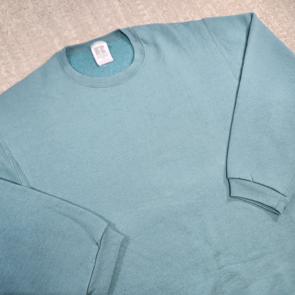Vintage‎ Russell Athletic Sweatshirt Adult Medium Mint Green Cotton Fleece USA